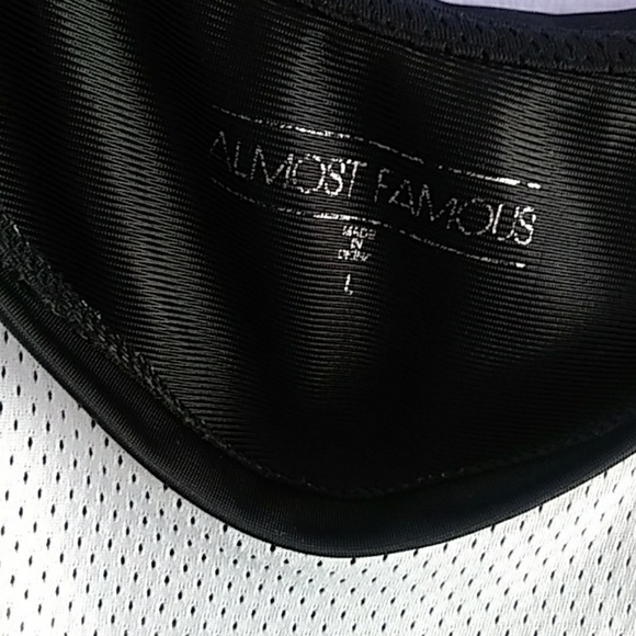 Almost Famous Black & White Sequin Jersey Crop - Picture 4 of 4